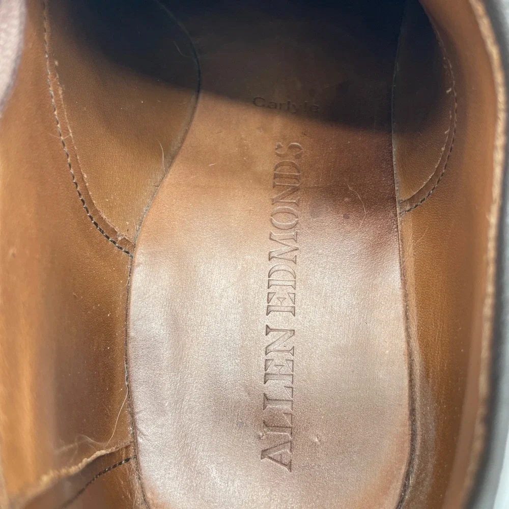 Allen Edmonds Men's Brown Carlyle Plain‎ Toe Oxford Shoes Size 9.5 EEE